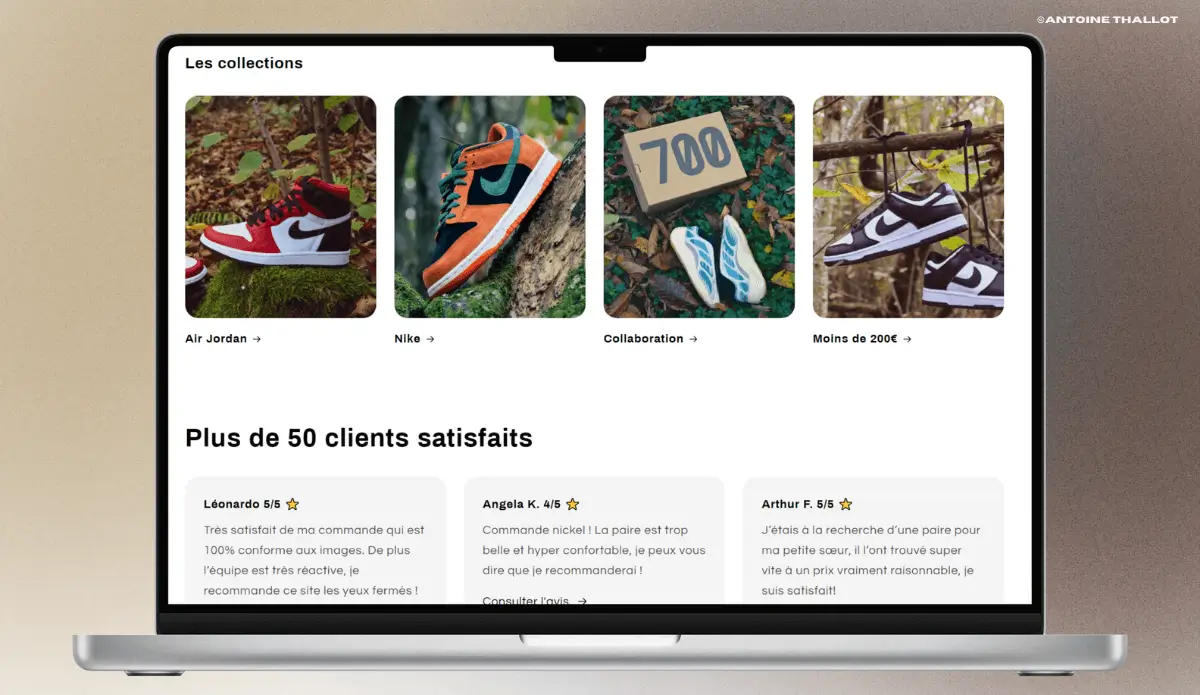 Site web THL Resell sur PC